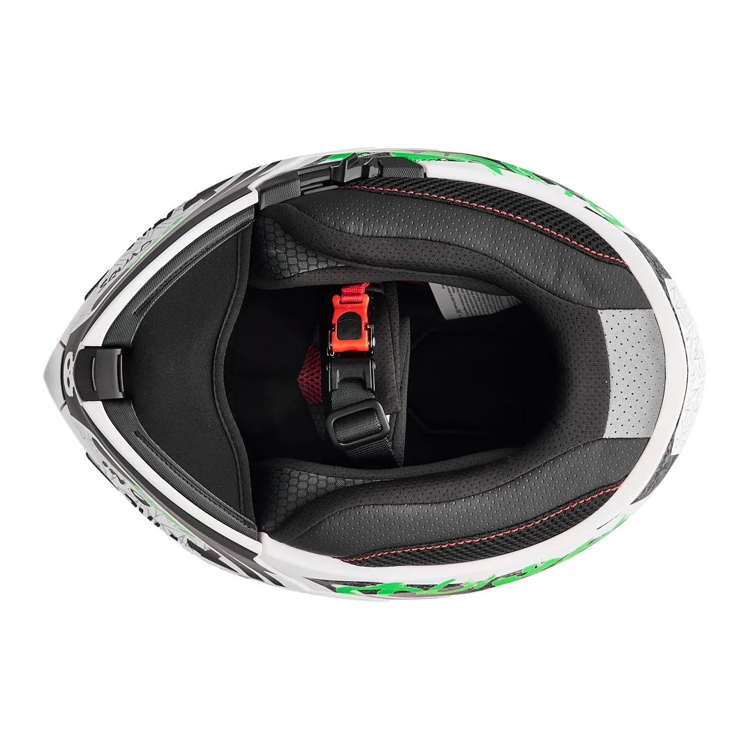 کلاه کاسکت فک متحرک فلش مدل 935sv neon-yellowgreen-white