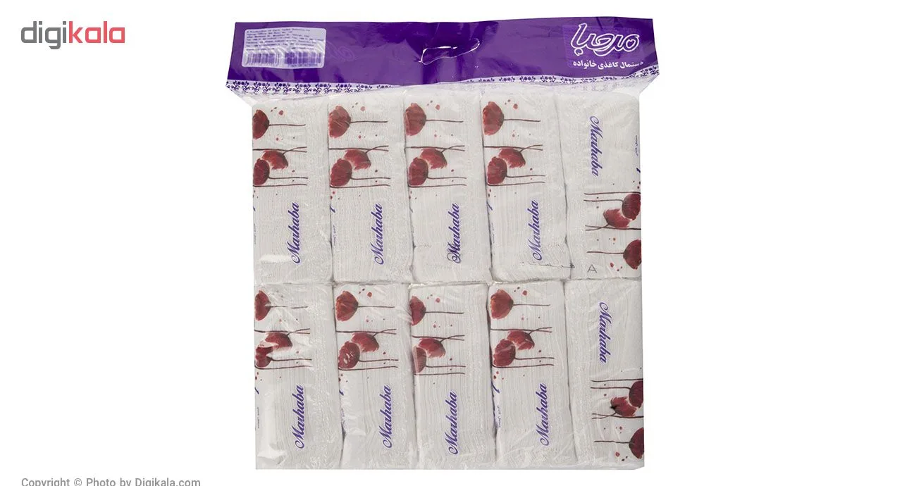 دستمال کاغذی 100 برگ مرحبا مدل White بسته 10 عددی