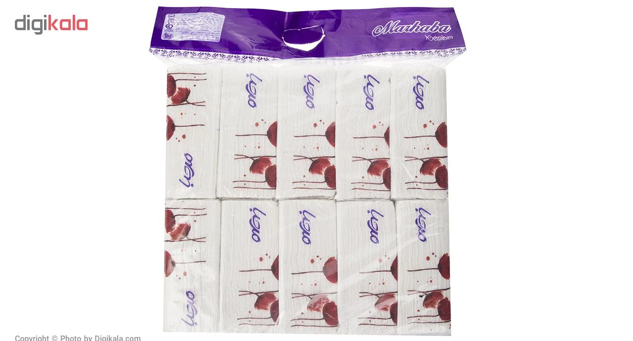 دستمال کاغذی 100 برگ مرحبا مدل White بسته 10 عددی