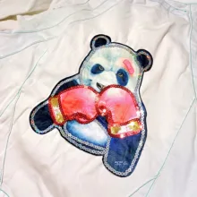 کراپ کت زنانه مدل استیکر دار