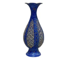 گلدان میناکاری اسماعیلی مدل خمره ای طرح نقش برجسته کد 841159-8