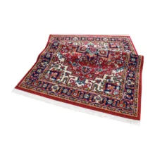 فرش ماشینی 320 شانه فرش سهند زمینه و حاشیه لاکی طرح هریس کد S65.BJ