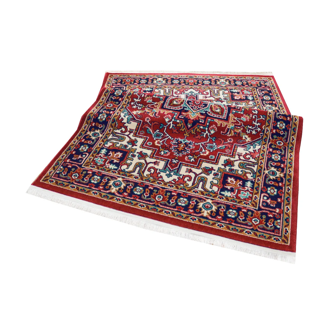 فرش ماشینی 320 شانه فرش سهند زمینه و حاشیه لاکی طرح هریس کد S65.BJ