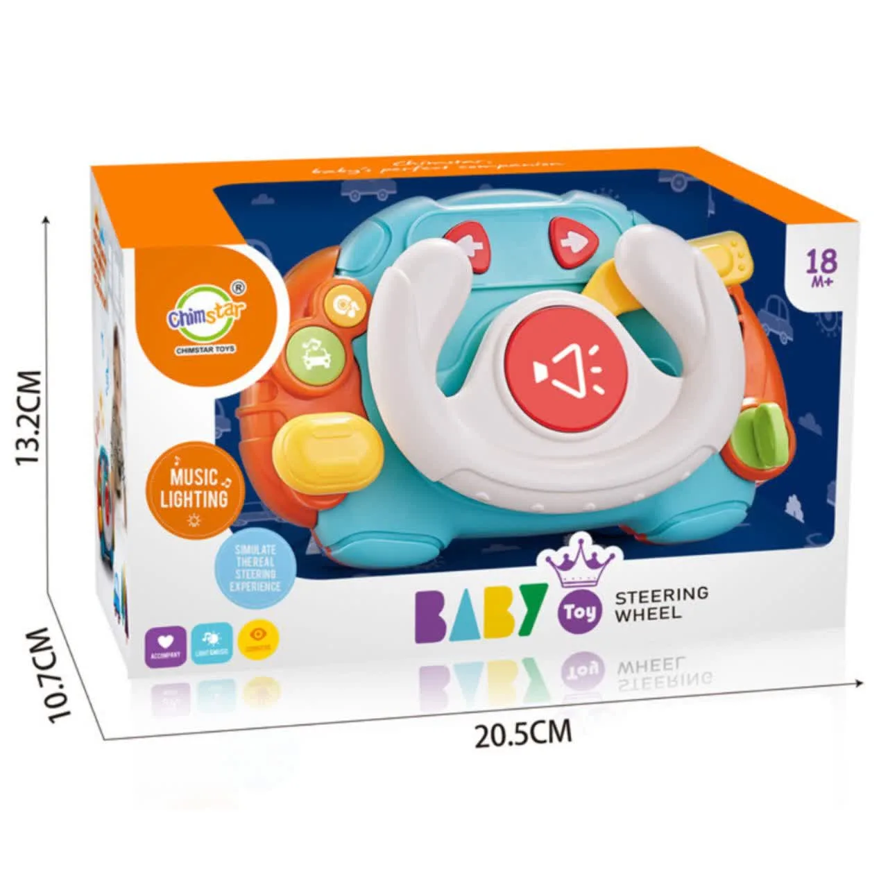 اسباب بازی ناب سل مدل فرمان موزیکال چراغدار بامزه کد BABY TOY STEERING WHEEL همراه با صدای استارت ماشین