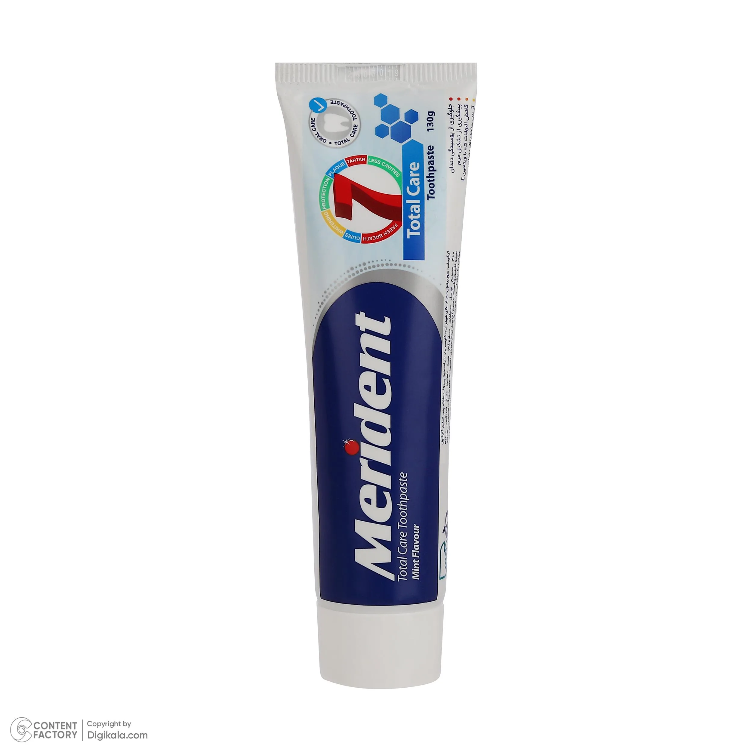 خمیر دندان کامل 7 کاهش دهنده جرم مریدنت مدل Total Care با طعم نعناع وزن 130 گرم