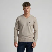پلیور یقه هفت مردانه تریکو پاییزان مدل P700