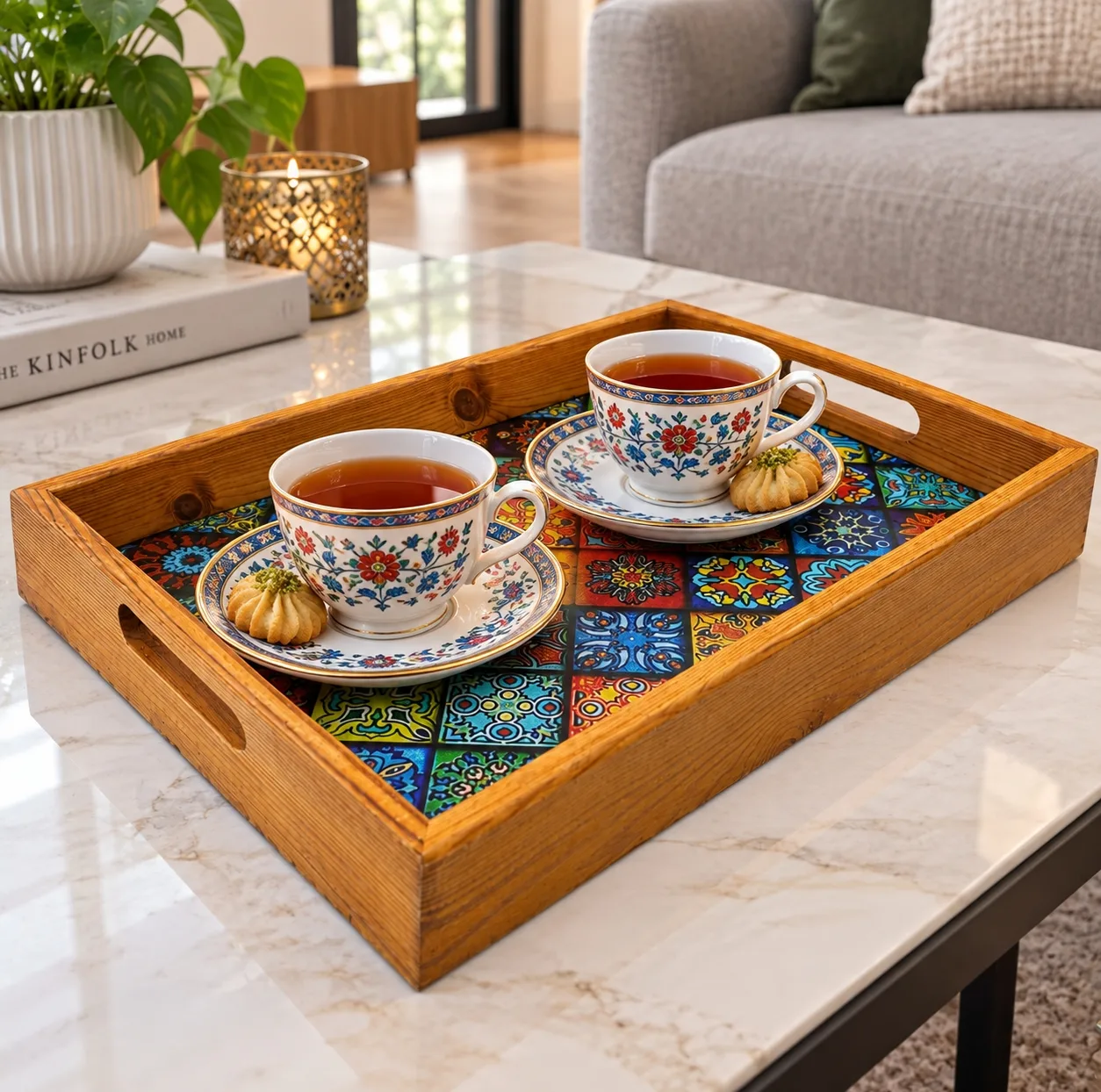 سینی چوبی مدل فرشی کد 25D35