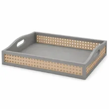 سینی دسته دار طرح حصیری کد G247 سایز 22*33 سانتی متر