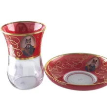 استکان و نعلبکی 12 پارچه طرح شاه عباسی کد M111