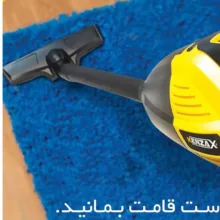 جارو شارژی دستی کنزاکس مدل KVC-118 با باتری لیتیوم 18 ولت، توان مکش 1500 وات، فیلتر نانو قابل شستشو، سیستم تخلیه آسان مخزن، بدنه ضد خش ABS و پایه شارژ سریع