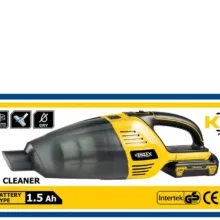 جارو شارژی دستی کنزاکس مدل KVC-118 با باتری لیتیوم 18 ولت، توان مکش 1500 وات، فیلتر نانو قابل شستشو، سیستم تخلیه آسان مخزن، بدنه ضد خش ABS و پایه شارژ سریع