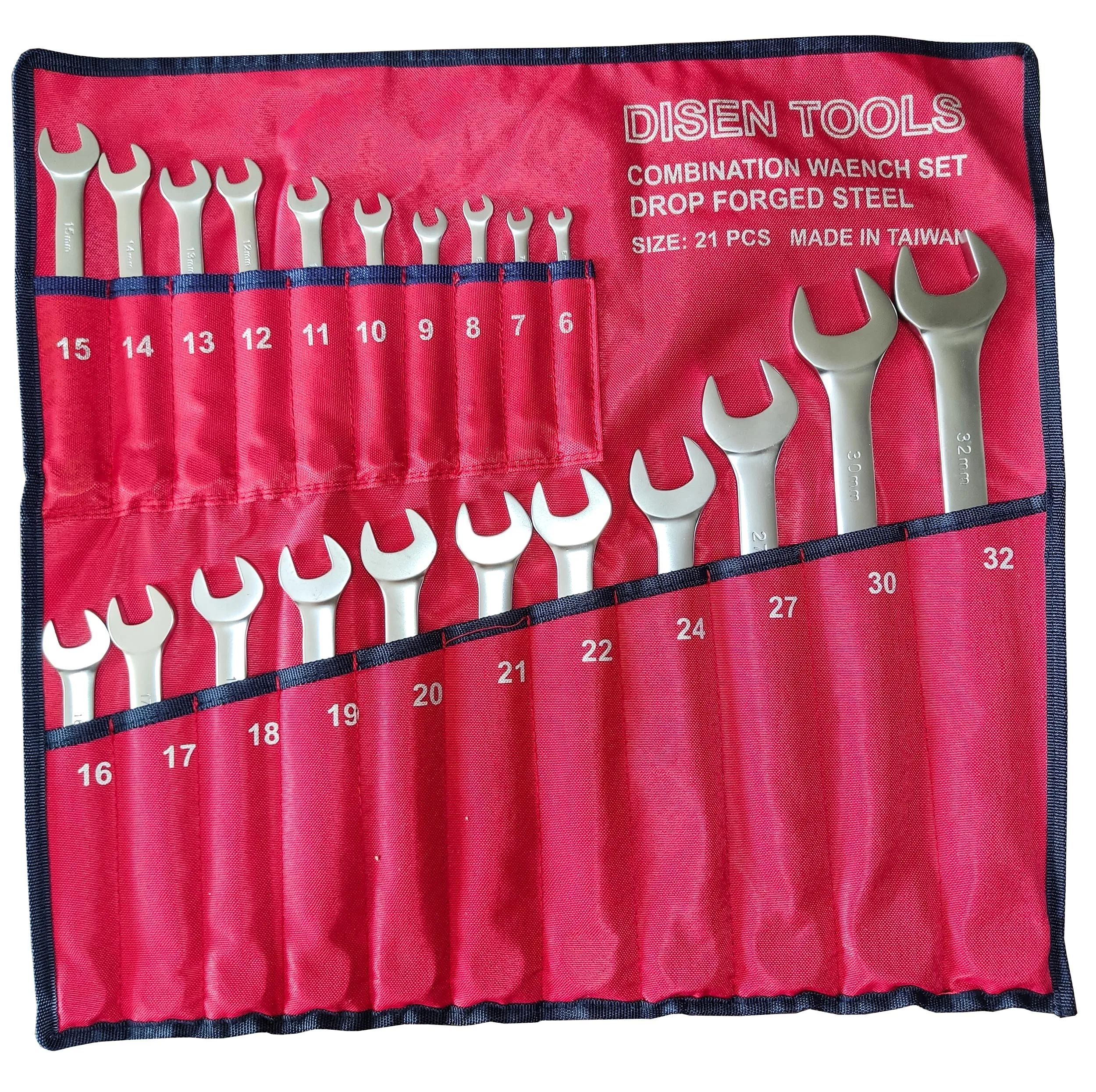 آچار یکسر تخت و یکسر رینگی دیزاین تولز مدل DROP FORGED STEEL 21 PCS مجموعه 21 عددی