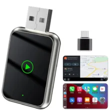 کارپلی و اندروید اتو مدل Wireless CarPlay/Android Auto Q1J به همراه مبدل USB به USB-C