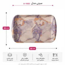 سینی دسته دار مهروز مدل A-1003 ابر وباد سایز 25×39 سانتی متر