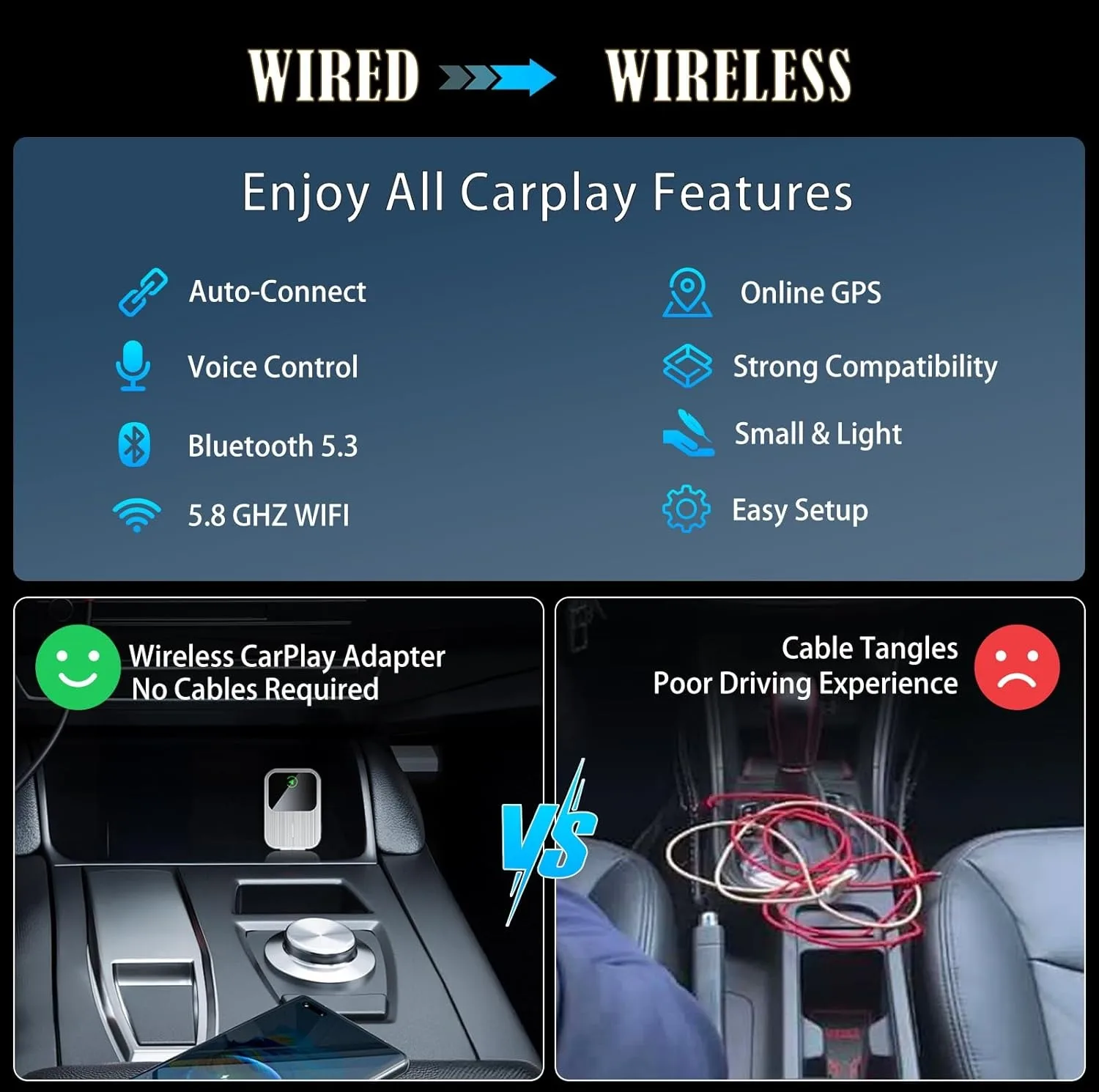 کارپلی و اندروید اتو مدل k2 2in1 Carplay/Android Auto