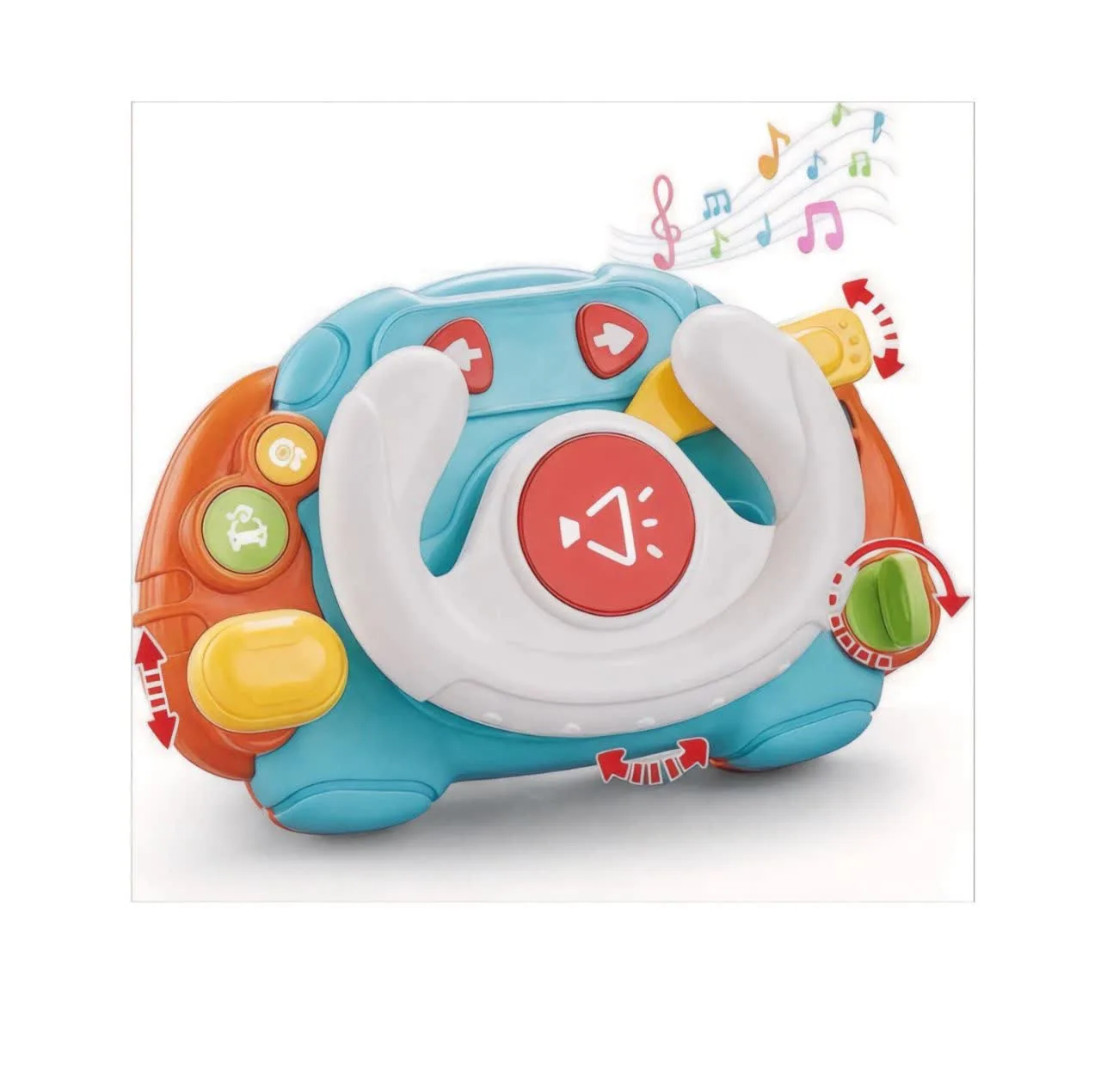اسباب بازی ناب سل مدل فرمان موزیکال چراغدار بامزه کد BABY TOY STEERING WHEEL همراه با صدای استارت ماشین