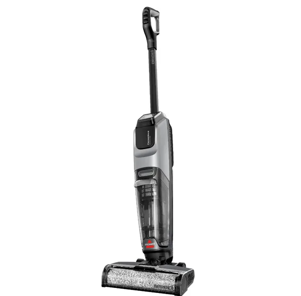 جارو شارژی عصایی بیسل مدل CrossWave OmniForce EDGE 4000E با باتری 2500mAh، توان مکش 31 AirW، سه حالت کاری PowerVac، PowerMop و Turbo، مخزن زباله 660 میلی‌لیتری، مخزن مایعات 440 میلی‌لیتری، برس خودتمیزشونده و فناوری ZEROGAP