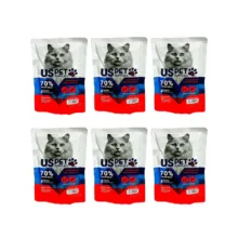 پوچ گربه بالغ یو اس پت مدل Fresh Meat Pack با طعم بره و بلدرچین وزن 100 گرم بسته 6 عددی