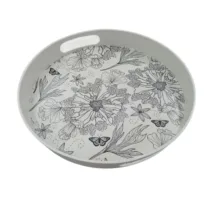 سینی بدون دسته مدل venti طرح black and white سایز ۲۸×۲۸ سانتیمتر