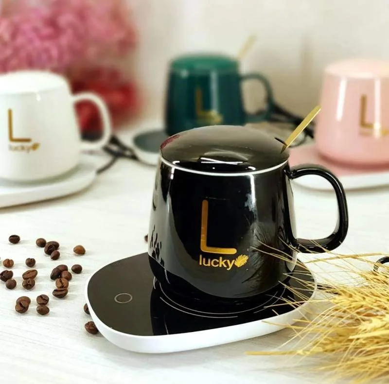 ماگ لاکی مدل Warmer Cup به همراه صفحه گرم کن برقی