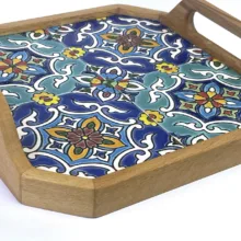 سینی کاشی کاری مدل چهارباغ ۲
