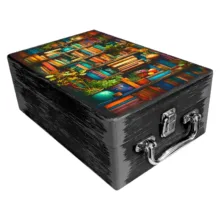 جعبه هدیه چوبی مدل چمدان طرح بهاری کد WS768