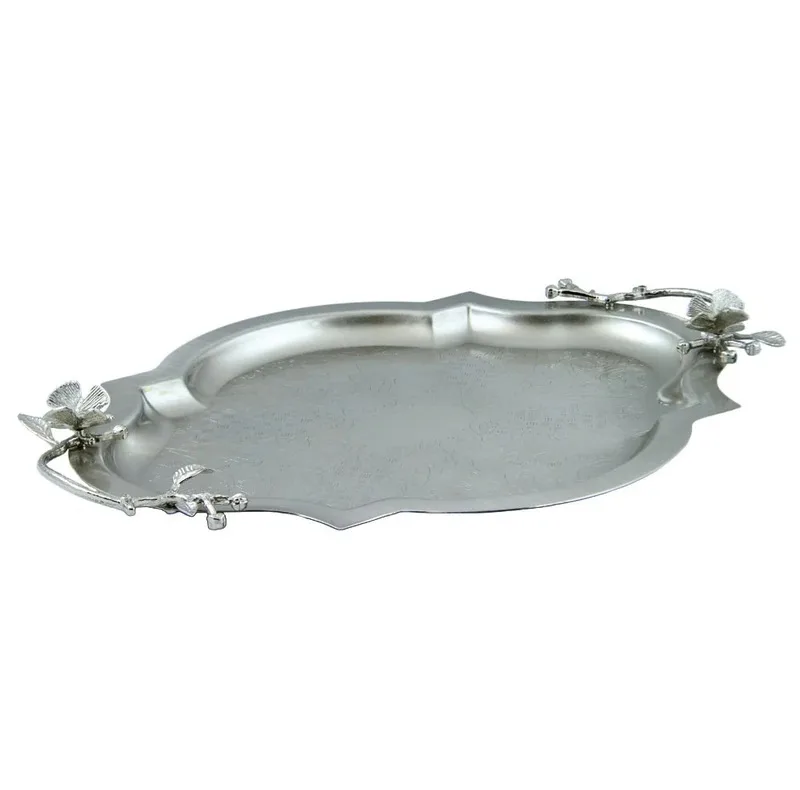 سینی دسته دار سالی نو مدل پروانه کد 608485 مجموعه دو عددی