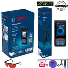 متر لیزری بوش مدل دوربین دار GLM 150-27C Professional + BT150 + Red Glass Laser برد 150 متر به همراه پایه