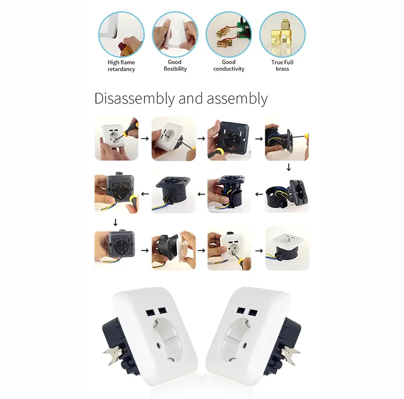 پریز برق مدل شارژر دار USB تارا مجموعه 4 عددی