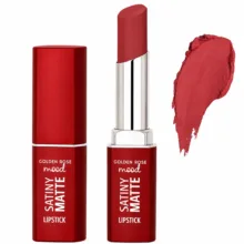 رژ لب جامد مات گلدن رس مدل Satiny Matte شماره 04 رنگ رز آجری