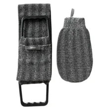 لیف ماساژ کارامل مدل CARBONIZED BAMBOO GLOVE بسته 2عددی