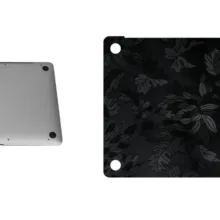 برچسب پوششی ماهوت مدل Black Wild-Flower مناسب برای لپ تاپ Macbook 12inch Retina