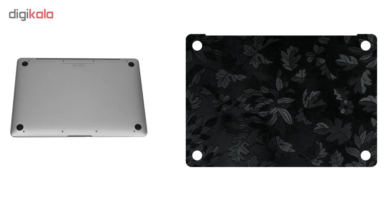 برچسب پوششی ماهوت مدل Black Wild-Flower مناسب برای لپ تاپ Macbook 12inch Retina