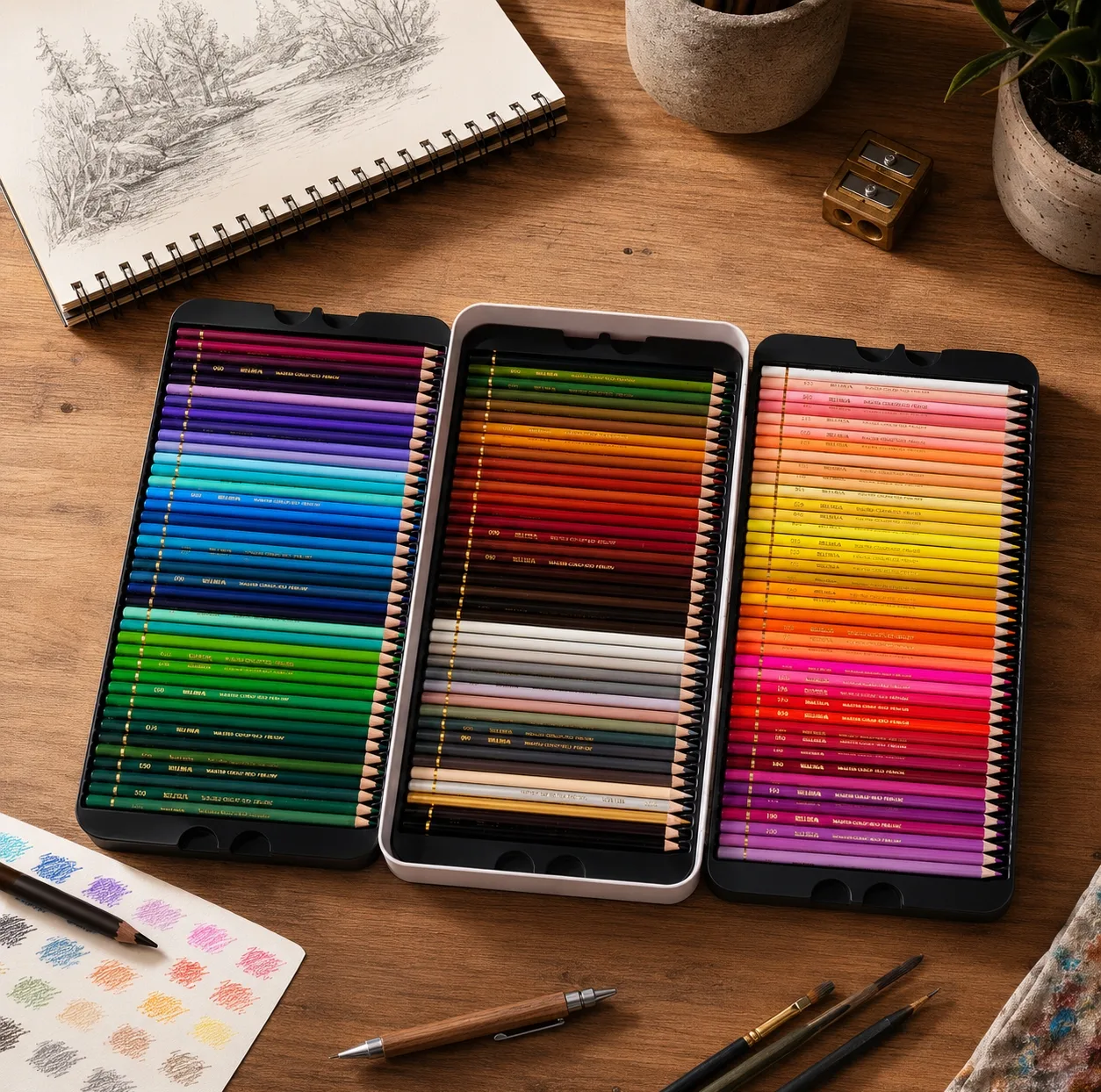 مداد رنگی 120 رنگ وینتر مدل Artist به همراه دفتر مجموعه 121 عددی