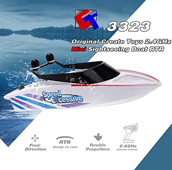 قایق بازی کنترلی مدل قایق تفریحی طرح دو موتور کد 3323