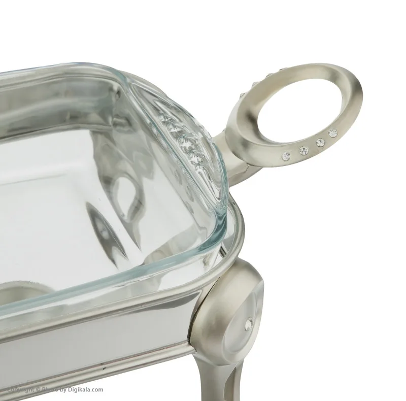 ظرف سوفله مستطیل ظرفیت 1.6 لیتر، بدنه و در استیل ضدزنگ 18/10، دارای یک جای وارمر، ابعاد داخلی 25×16×5 سانتیمتر، مناسب شستشو با دست و ماشین ظرفشویی