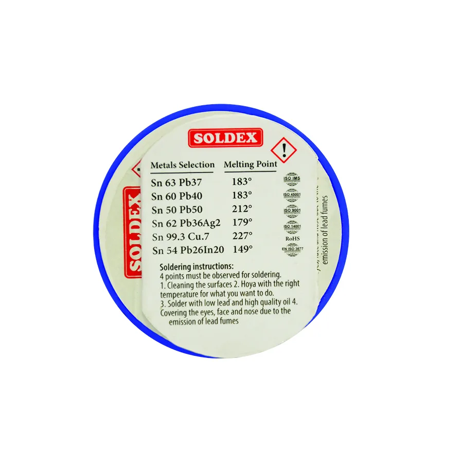 سیم لحیم سولدکس مدل SOLDEX Sn63 Pb37 وزن 50 گرم ضخامت 0.8 میلی متر