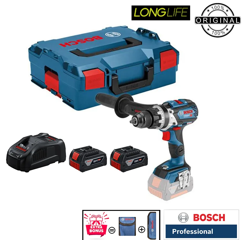 پیچ گوشتی شارژی چکشی 18 ولت بوش مدل هوشمند GSB 18 V -110 C Brushless Motor (5Ah)