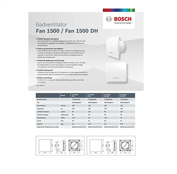هواکش بوش مدل BOSCH-W100