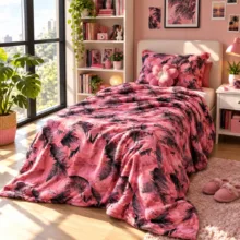 پتو مسافرتی 1 نفره مدل برگ های سوزنی سایز 160×220 سانتی‌متر
