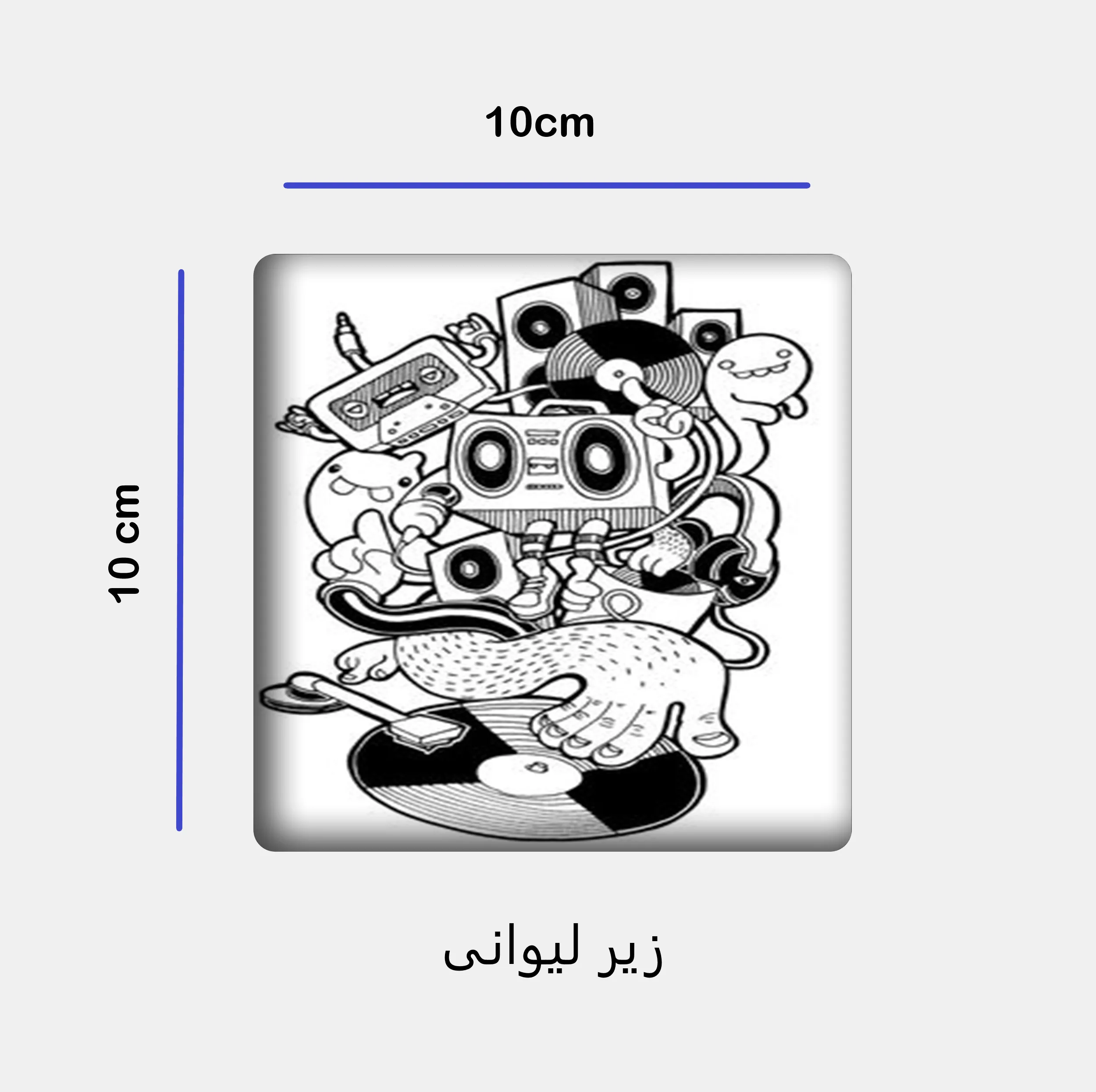ست ماگ سرامیکیبه همراه زیر لیوانی و پد ماوس مدل موسیقی کد 215