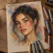 پاستل گچی 22 رنگ رمبرانت مدل ARTIST