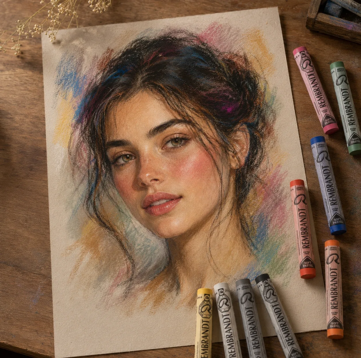 پاستل گچی 22 رنگ رمبرانت مدل ARTIST