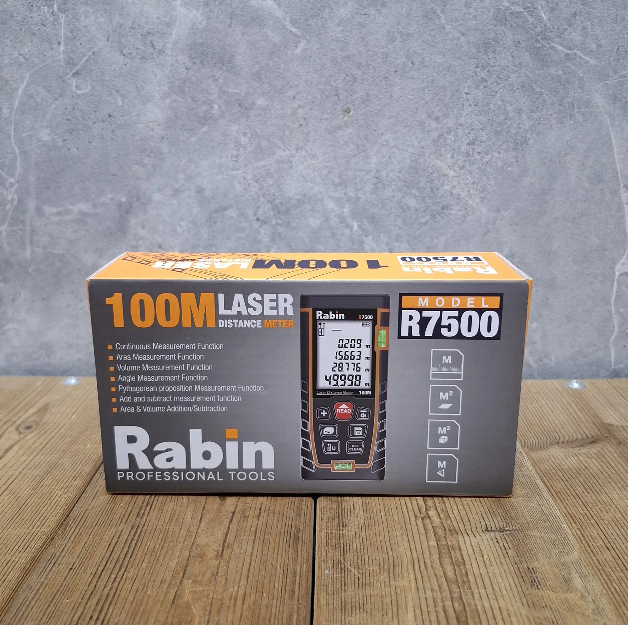 متر لیزری رابین مدل 100M کد 7500 برد 100 متر