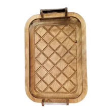 سینی دسته دار مدل چوبی سایز 22*34 سانتی متر