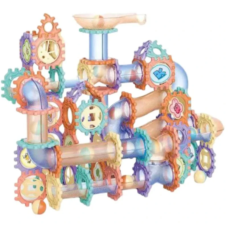 ساختنی 186 تکه ناب سل مدل پازل چرخ دنده مسیرگوی 186PCS/PIECES PUZZLE BALL TRACK PLAY AND LEARN
