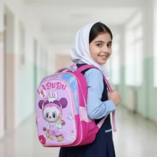 کوله پشتی مدرسه مدل لبوبو رویه فایبر برجسته کد 002