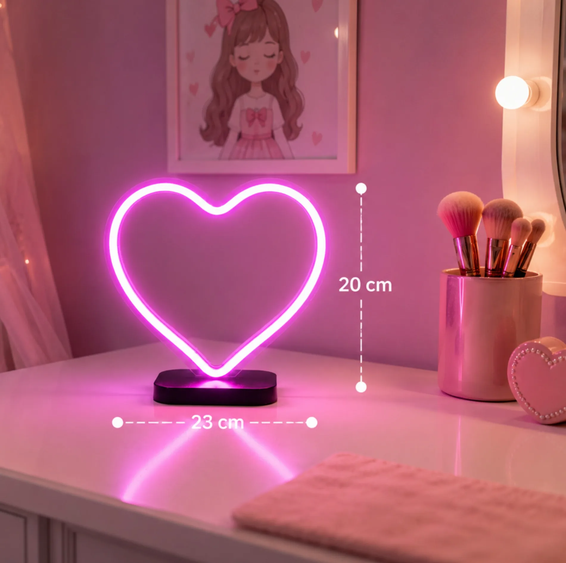 تابلو نئونی طرح قلب بزرگ کد p09