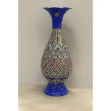 گلدان میناکاری اسماعیلی مدل خمره ای نقش برجسته کد 841159-5