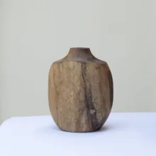 گلدان چوبی مدل گرد کوتاه